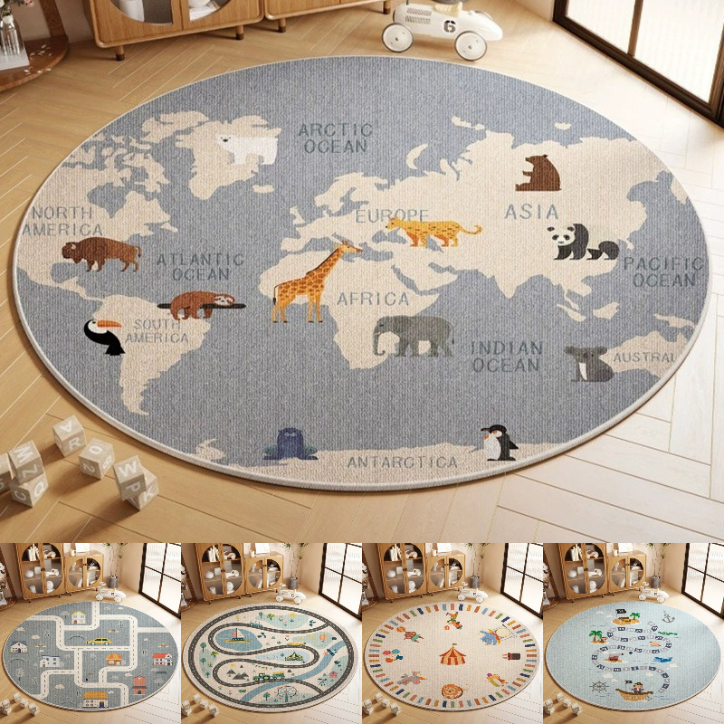 Commercial Printing Format - World Map Printing Large Area Round