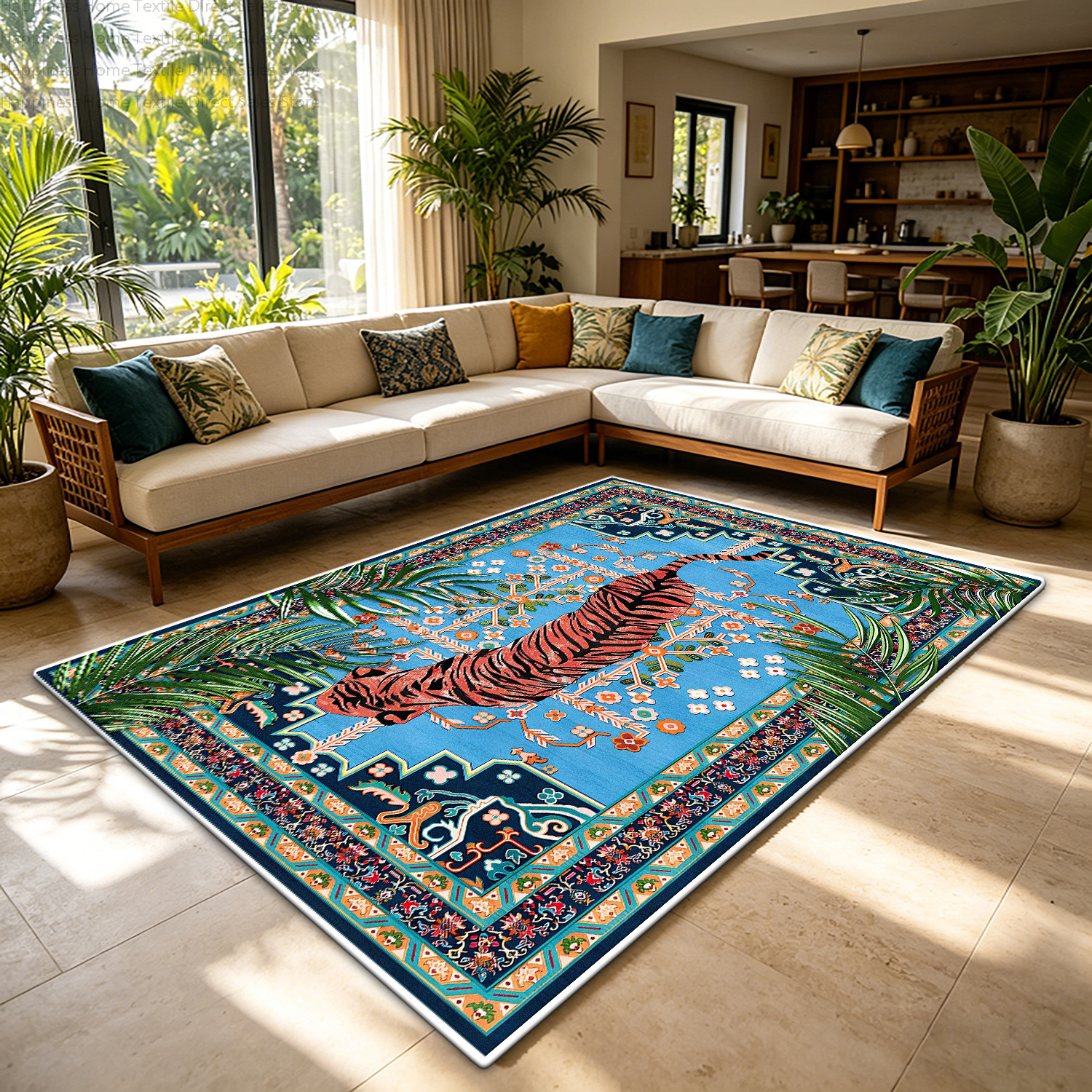 Retro Jungle Tiger Print Livin - Commercial Printing Usa recensie en prijs
