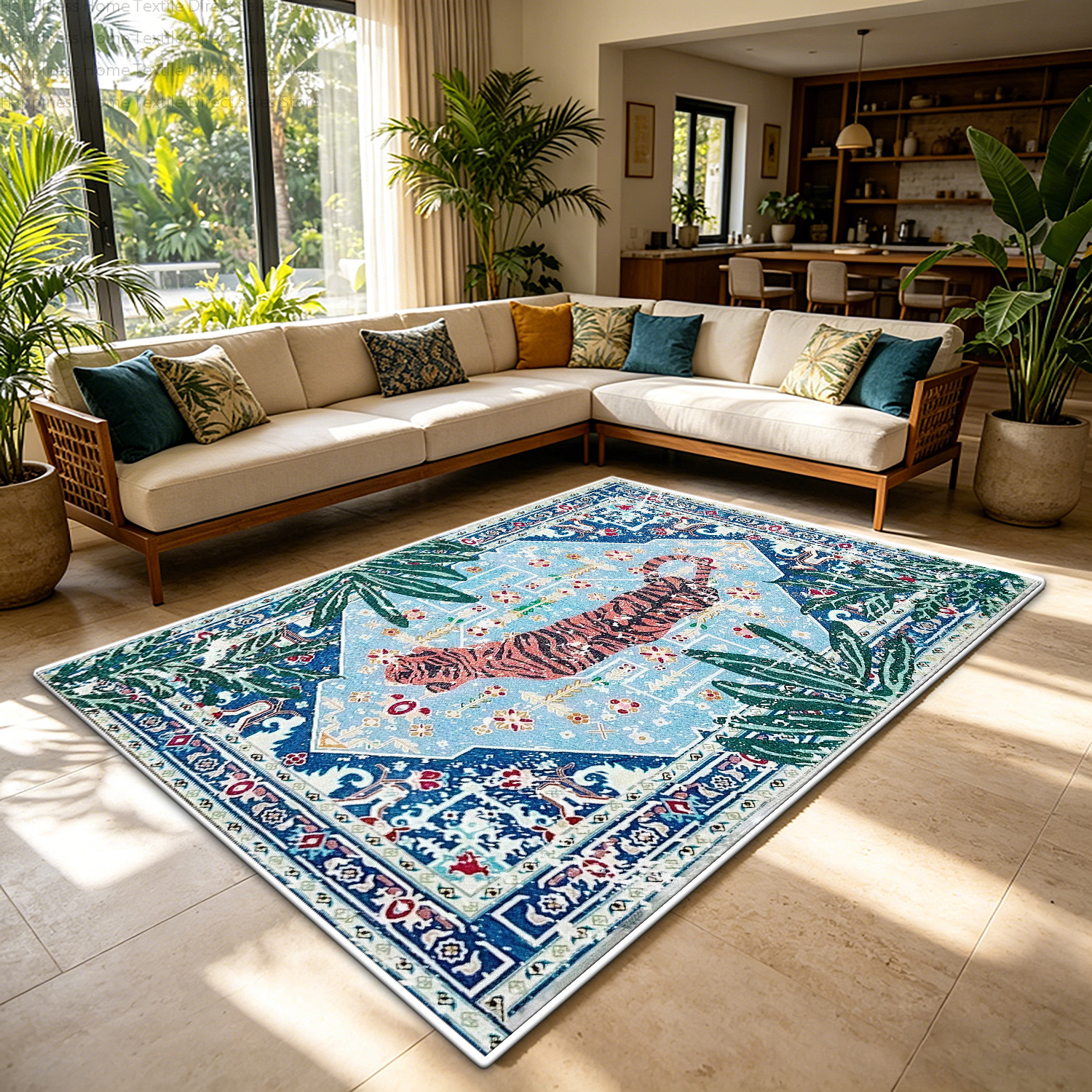Retro Jungle Tiger Print Livin - Commercial Printing Usa recensie en prijs