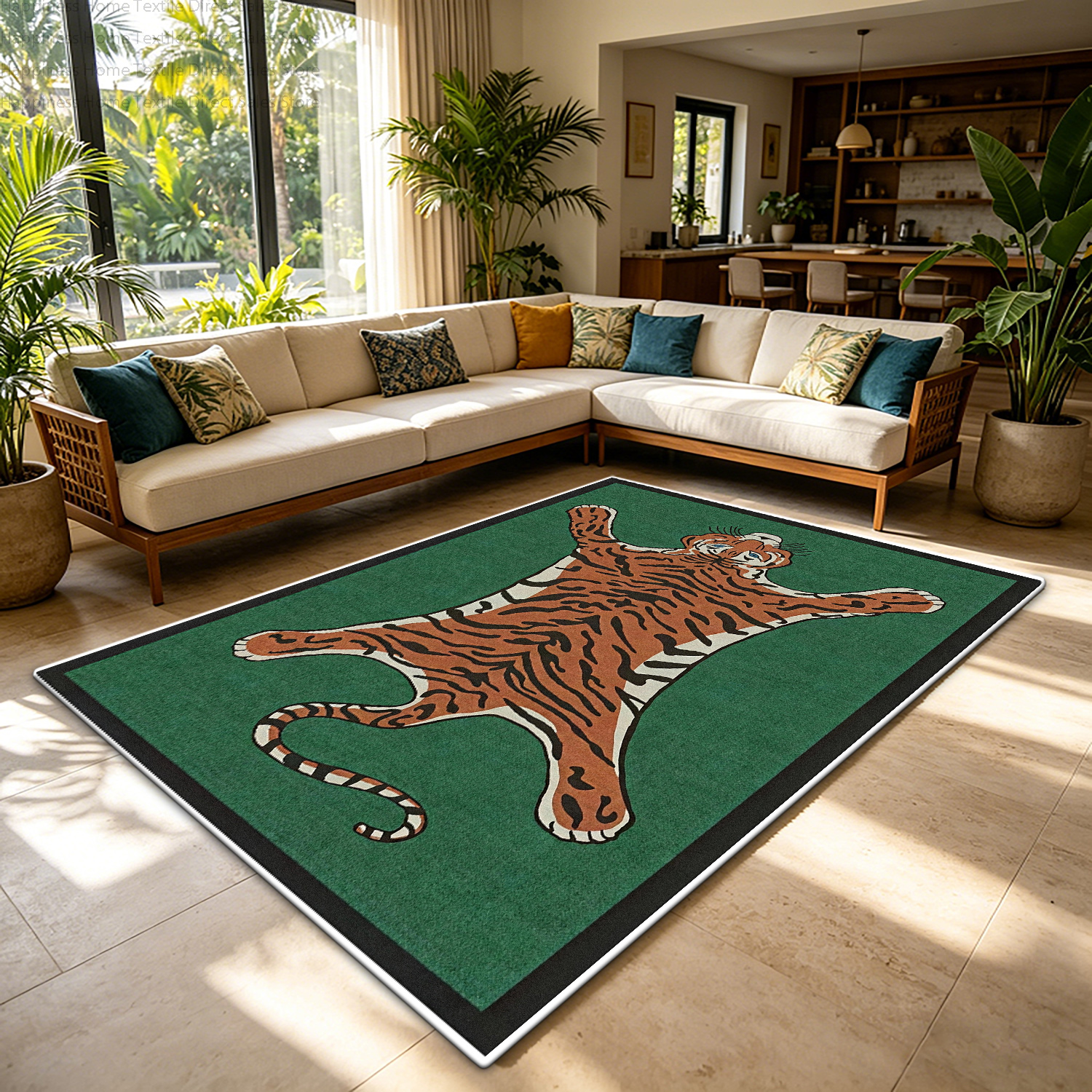 Retro Jungle Tiger Print Livin - Commercial Printing Usa recensie en prijs