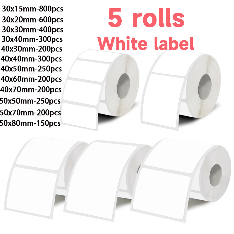 5 Rolls of White Label Sticker - Commercial Printing Machine recensie en prijs