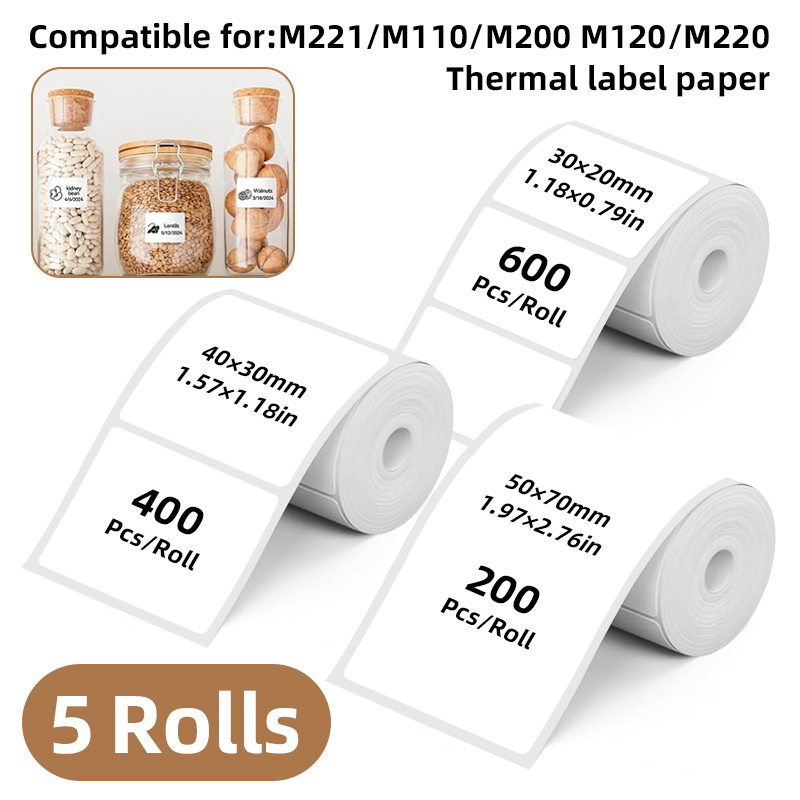 5 Rolls of White Label Sticker - Commercial Printing Machine recensie en prijs