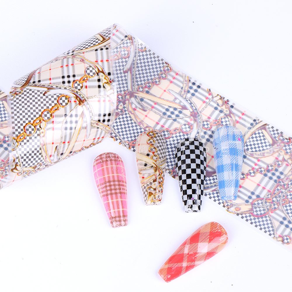 10PCS Plaid Nail Art Foil Tran - White Toner Transfer Paper recensie en prijs