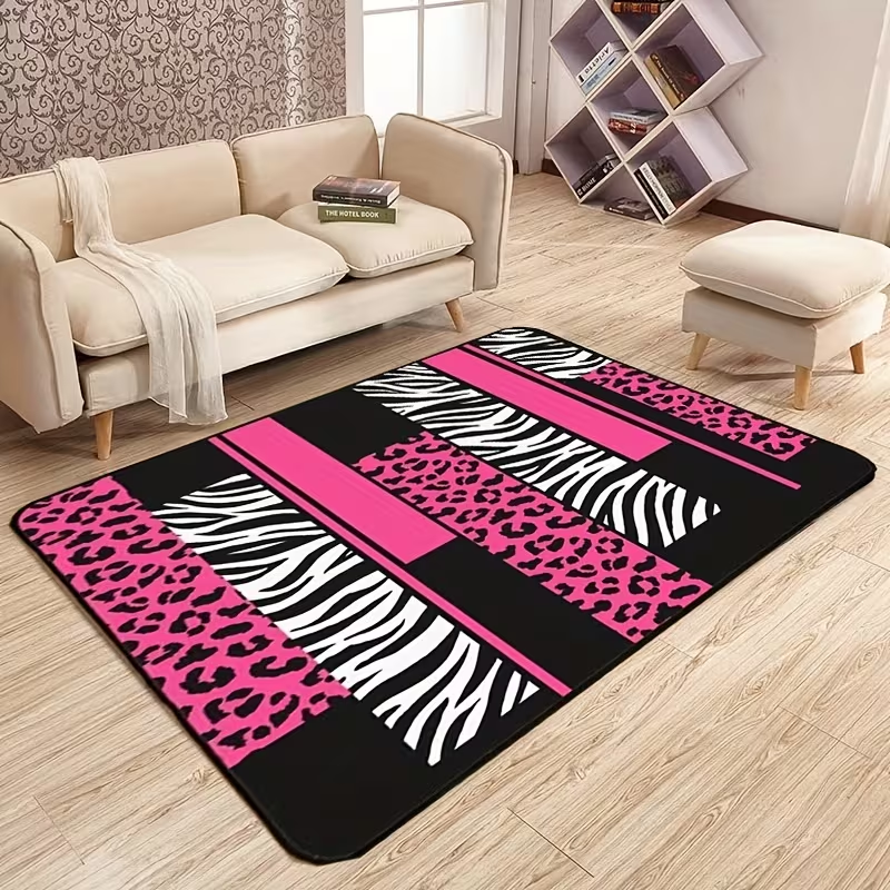 Pink Leopard Zebra Print Rug M - Commercial Printing Format recensie en prijs
