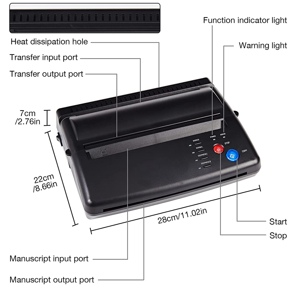 Tattoo Transfer Machine Stenci - Commercial Photo Printer recensie en prijs